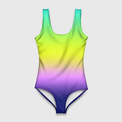 Купальник-боди 3D женский Разноцветный размытый фон градиент, цвет: 3D-принт