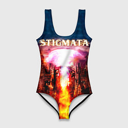 Купальник-боди 3D женский Stigmata альбом, цвет: 3D-принт
