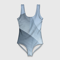 Купальник-боди 3D женский Абстрактная геометрическая серебряная постройка, цвет: 3D-принт