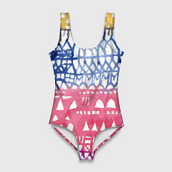 Купальник-боди 3D женский Абстракция Город Эдварда Мунка, цвет: 3D-принт