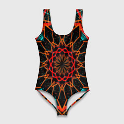 Купальник-боди 3D женский Фрактальная мандала, цвет: 3D-принт