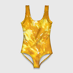 Женский купальник-боди Золотые листья на ветках