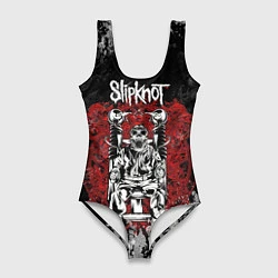 Купальник-боди 3D женский Slipknot скелет, цвет: 3D-принт