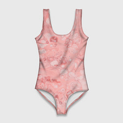 Купальник-боди 3D женский Розовые волны, цвет: 3D-принт