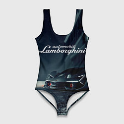 Купальник-боди 3D женский Lamborghini - power - Italy, цвет: 3D-принт
