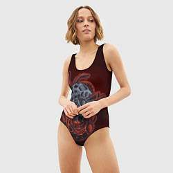 Купальник-боди 3D женский Сердцеед, цвет: 3D-принт — фото 2