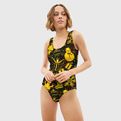 Купальник-боди 3D женский New Year toys, цвет: 3D-принт — фото 2