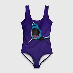 Купальник-боди 3D женский Акула в синем море, цвет: 3D-принт