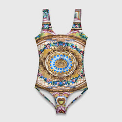 Купальник-боди 3D женский Советский винтажный ковёр, цвет: 3D-принт