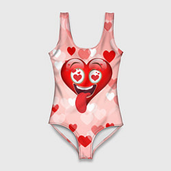 Купальник-боди 3D женский Безумное сердце, цвет: 3D-принт