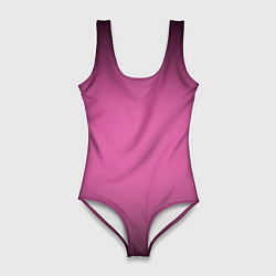 Купальник-боди 3D женский Розовый фон с черной виньеткой, цвет: 3D-принт