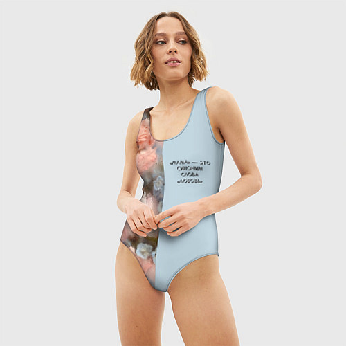 Женский купальник-боди Мама - это любовь: цветы за стеклом / 3D-принт – фото 3