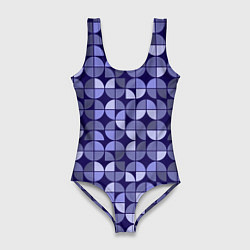 Купальник-боди 3D женский Фиолетовая геометрия Ретро паттерн, цвет: 3D-принт
