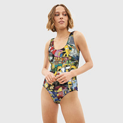 Купальник-боди 3D женский Simpsonhistory, цвет: 3D-принт — фото 2