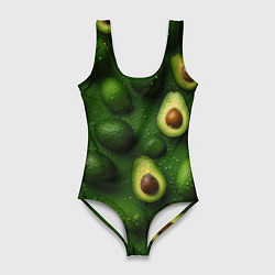 Купальник-боди 3D женский Сочная текстура из авокадо, цвет: 3D-принт