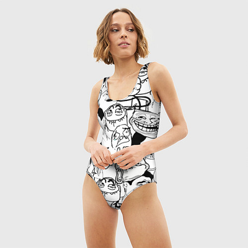 Женский купальник-боди Сборник мемов / 3D-принт – фото 3