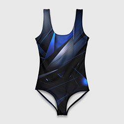 Купальник-боди 3D женский Blue black background, цвет: 3D-принт