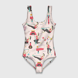 Купальник-боди 3D женский Sport woman, цвет: 3D-принт