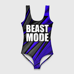 Купальник-боди 3D женский Beast mode - синяя униформа, цвет: 3D-принт