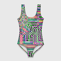 Купальник-боди 3D женский Геометрическая абстракция ультра, цвет: 3D-принт