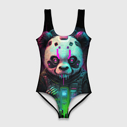 Купальник-боди 3D женский Панда киберпанк, цвет: 3D-принт