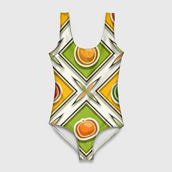 Женский купальник-боди Fruits and berries pattern