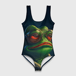 Купальник-боди 3D женский Pepe frog, цвет: 3D-принт