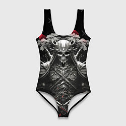 Купальник-боди 3D женский Скелет японского самурая, цвет: 3D-принт