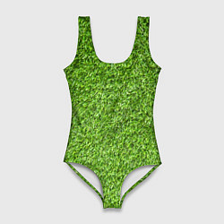 Купальник-боди 3D женский Зелёный газон, цвет: 3D-принт