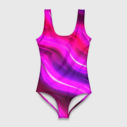 Купальник-боди 3D женский Розовая объемная абстракция, цвет: 3D-принт