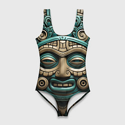 Купальник-боди 3D женский Орнамент в стиле индейцев майя, цвет: 3D-принт