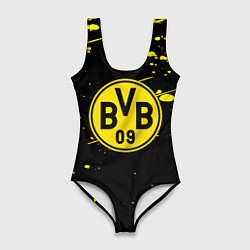 Купальник-боди 3D женский Borussia yellow splash, цвет: 3D-принт