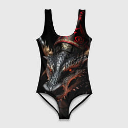 Купальник-боди 3D женский Дракон холода, цвет: 3D-принт