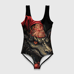 Купальник-боди 3D женский Инейный дракон, цвет: 3D-принт