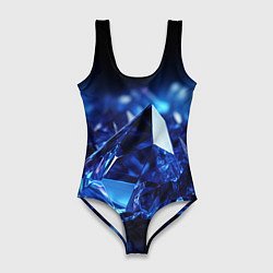 Женский купальник-боди Синие прозрачные алмазы