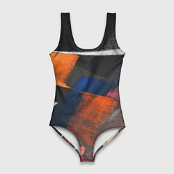 Купальник-боди 3D женский Меловая симфония, цвет: 3D-принт