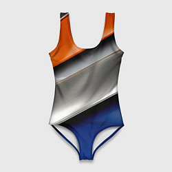 Купальник-боди 3D женский Разноцветные полоски, цвет: 3D-принт