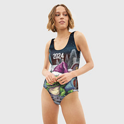 Купальник-боди 3D женский Дракоша 2024, цвет: 3D-принт — фото 2