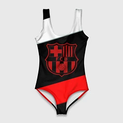 Купальник-боди 3D женский Barcelona stripes sport, цвет: 3D-принт