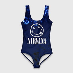 Купальник-боди 3D женский Nirvana рок краски, цвет: 3D-принт