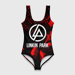 Купальник-боди 3D женский Linkin park краски текстуры, цвет: 3D-принт