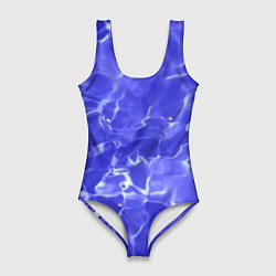 Купальник-боди 3D женский Синяя вода текстура, цвет: 3D-принт