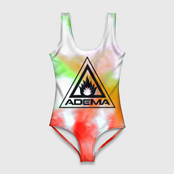 Купальник-боди 3D женский Adema рок бенд текстура, цвет: 3D-принт