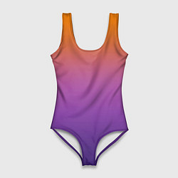 Купальник-боди 3D женский Градиент оранжево-фиолетовый, цвет: 3D-принт