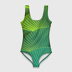 Купальник-боди 3D женский Объемные веерные столбики, цвет: 3D-принт