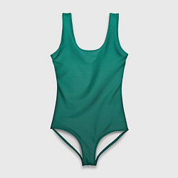 Женский купальник-боди Градиент нефритовый зелёный