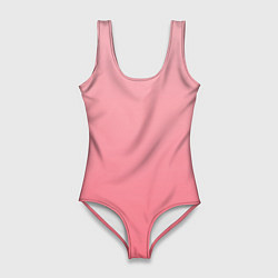Купальник-боди 3D женский Нежный розовый градиент, цвет: 3D-принт