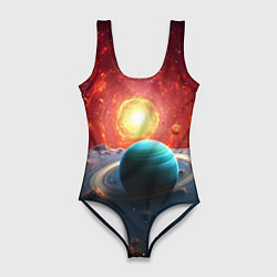 Купальник-боди 3D женский Космос и разные планеты, цвет: 3D-принт