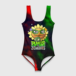 Купальник-боди 3D женский Plants vs zombies огненный градиент, цвет: 3D-принт