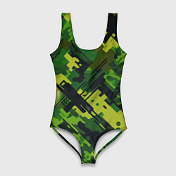 Женский купальник-боди Camouflage - pattern ai art